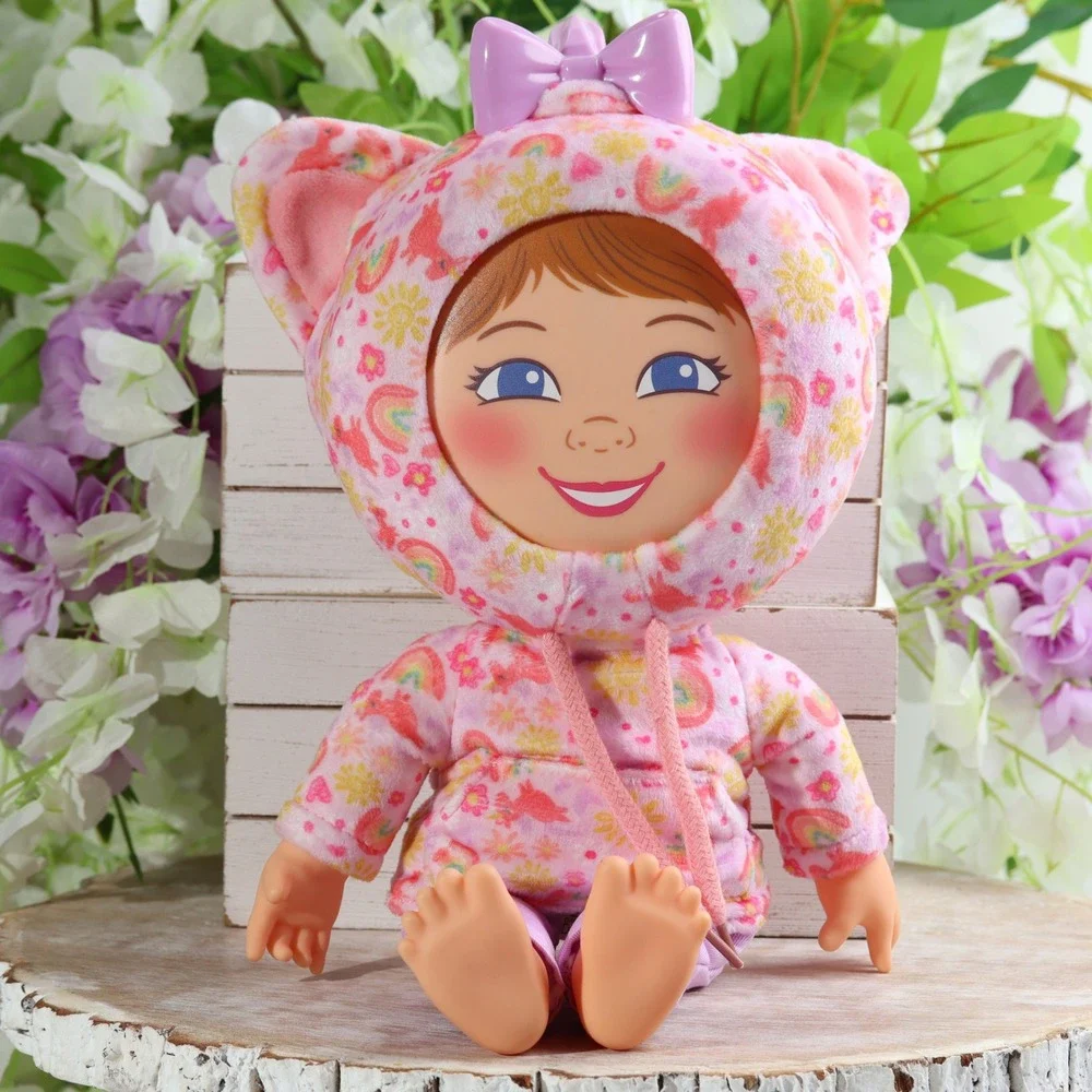 Mattel What's Her Face Doll Pink Cat Hoodie Rotating Expressions 8 Inch